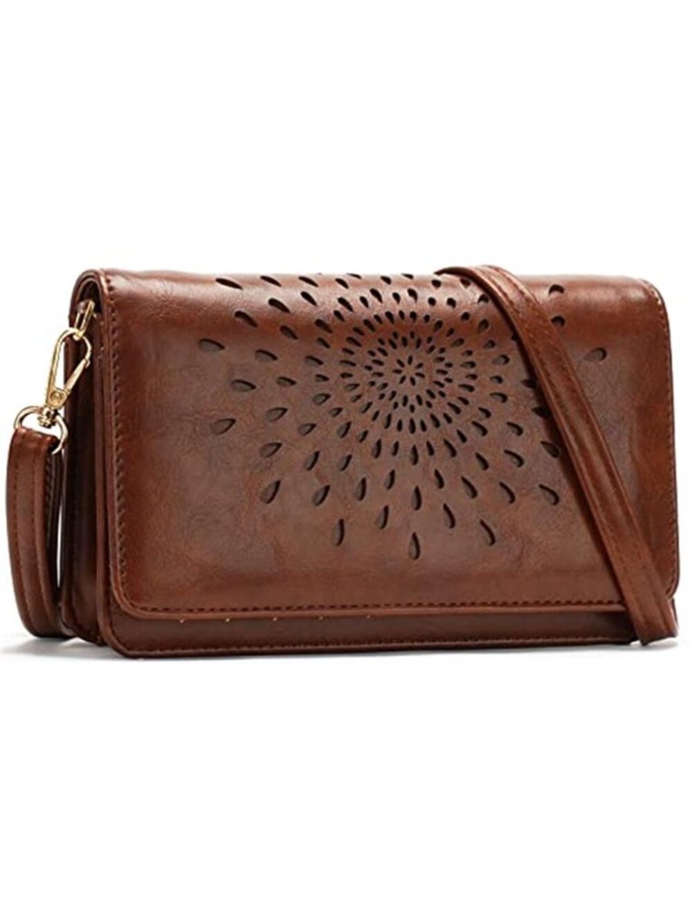 Sunflower Crossbody Bag Wristlet Wallet Vegan Leather Phone Purse RFID Blocking